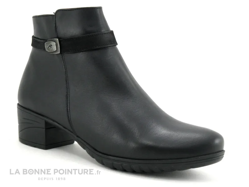 Achat chaussures Fluchos Femme Boots, vente Fluchos CHARIS F0937 Noir - Bottine Femme - Petit talon