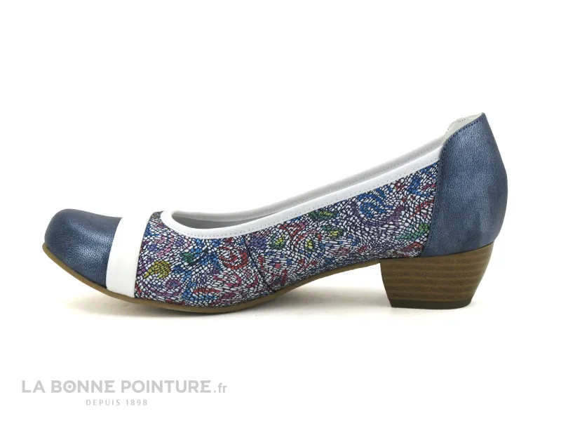 Achat chaussures Inéa Femme Escarpin, vente Inea RIO - Escarpin bleu marine et multicolore - Petit talon