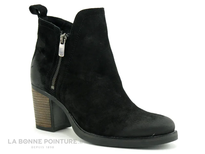 Achat chaussures Salsa Femme Boots, vente Salsa ATLANTA 120745 - Nubuck noir - Boots talon haut
