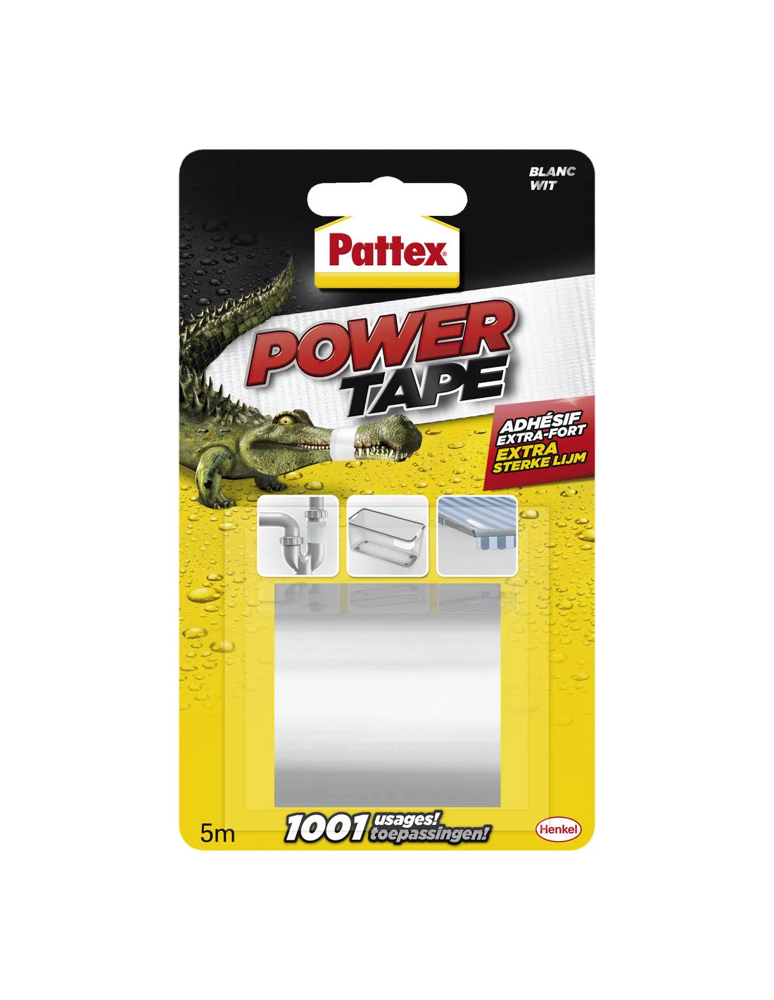 Adhésif super puissant power tape 5 x 50 l (m) x l (mm) blanc-Adhésif super puissant Power tape 5 x 50 L (m) x l (mm) Blanc