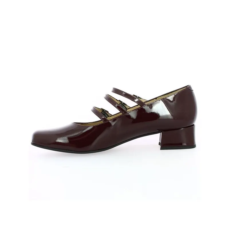 Babies petit talon MaryJane vernis bordeaux brides  Karima