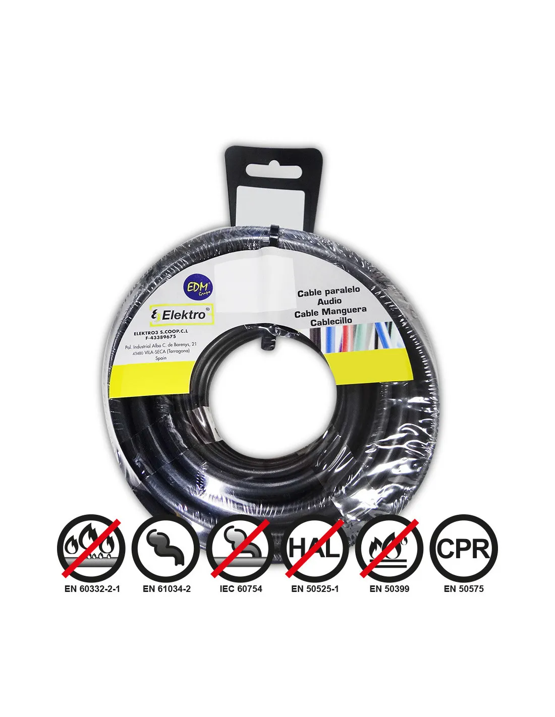 Bobine Fil Électrique Flexible 1,5mm Noir Sans Halogène 50m - 28426