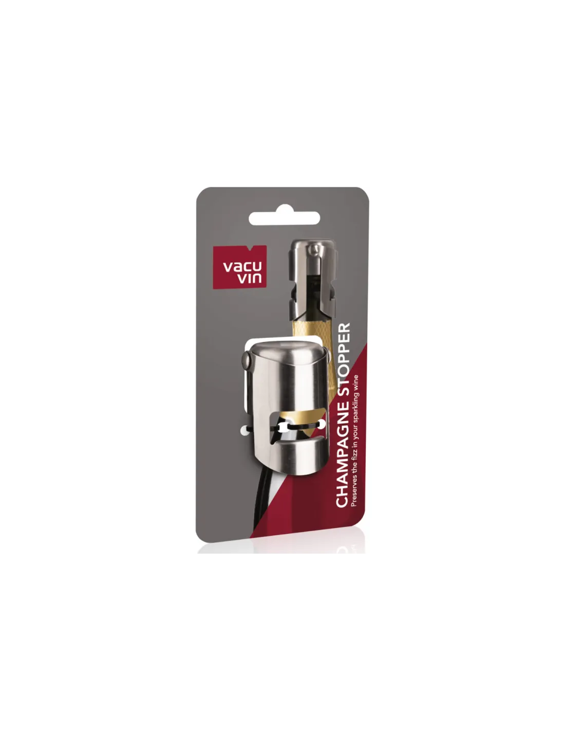 Bouchon champagne Vacu Vin acier inox brossé