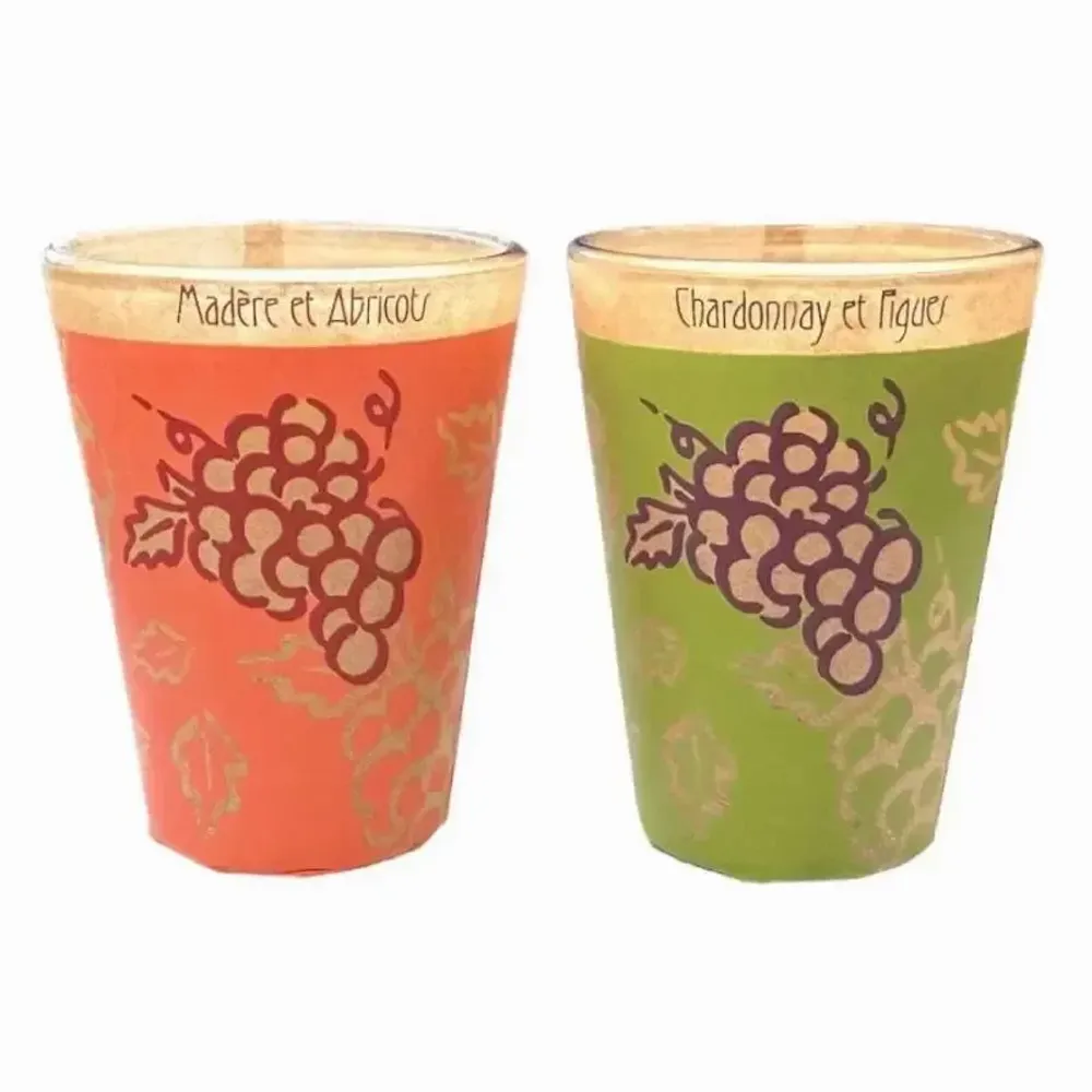 Box of 2 maroma candles in madeira glass and apricots - chardonnay and figs 70g