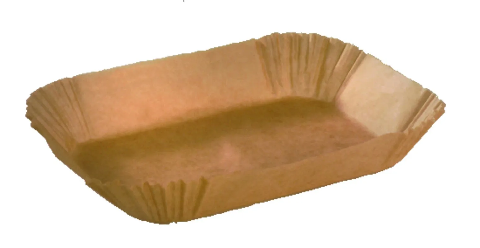 Caissette papier de cuisson ovale brune siliconée 29,5 x 20,5 x 6,5 cm 