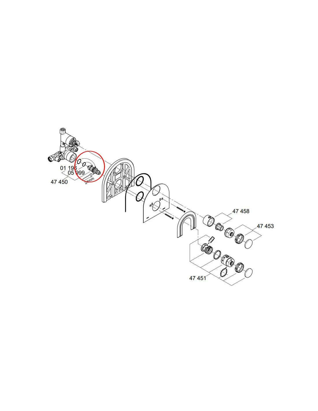 Cartouche thermostatique 1/2" à cire réf. 47450000 - GROHE
