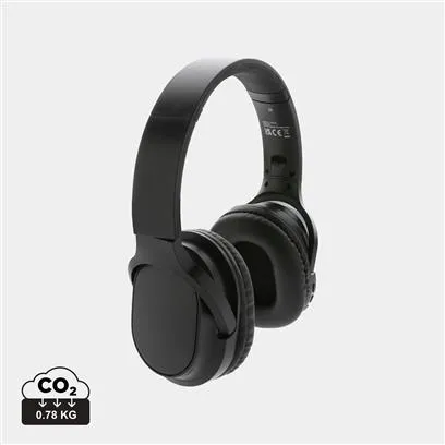 Casque audio sans fil pliable publicitaire en plastique recyclé - ELITE Vertlapub