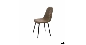 Chaises Marron Tissu Molletonné 45 x 89 x 53 cm (4 Unités)