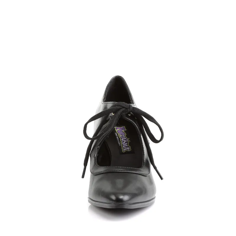 Chaussure victorienne noire à lacet et talon bobine - C le pied