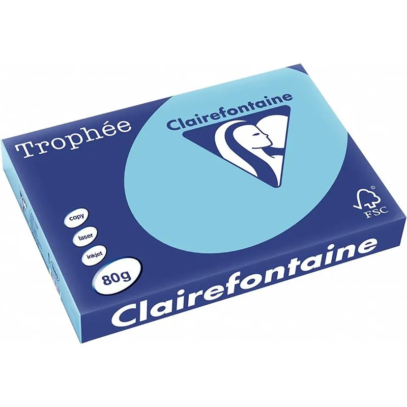Clairalfa Papier universel Trophée, A3, 80 g/m2, bleu alizé 
