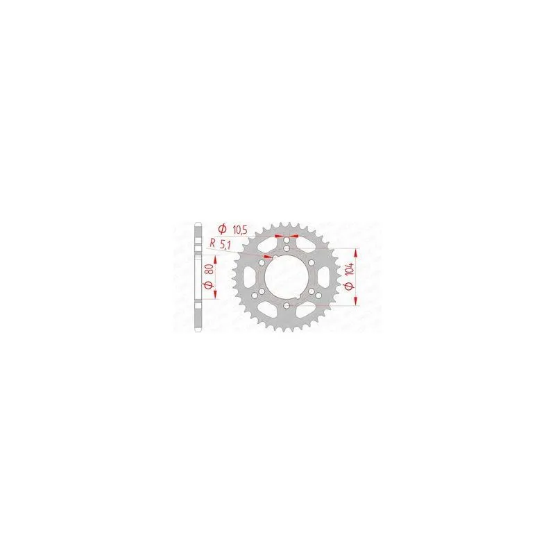 Couronne AFAM 40 dents acier pas 520 type 98300 Polaris 250 Trail Blazer