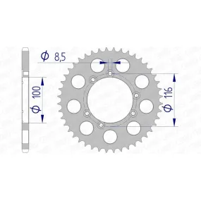 Couronne AFAM 40 dents alu pas 520 type 93303