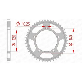 Couronne AFAM 45 dents acier pas 525 type 14604 Suzuki