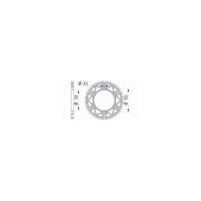 Couronne AFAM 50 dents alu ultra-light anti-boue pas 520 type 13323