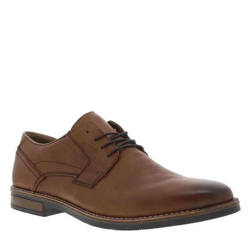Derbies en cuir cognac à talon décroché bas et à lacets ronds cognac
