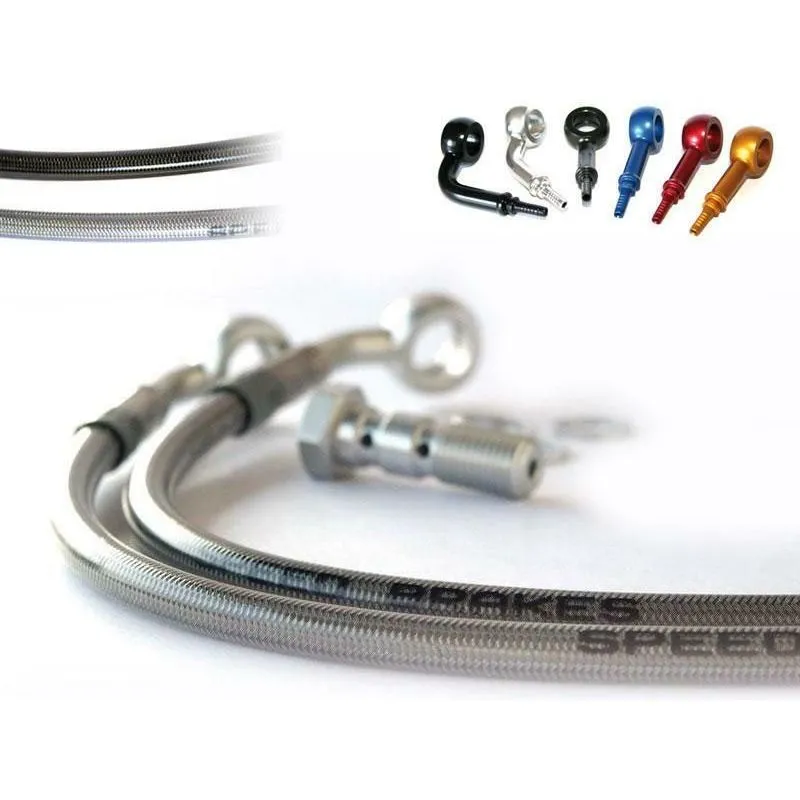 Durite de frein avant d'aviation SPEEDBRAKES carbone/raccord bleu Triumph DAYTONA 900/1200