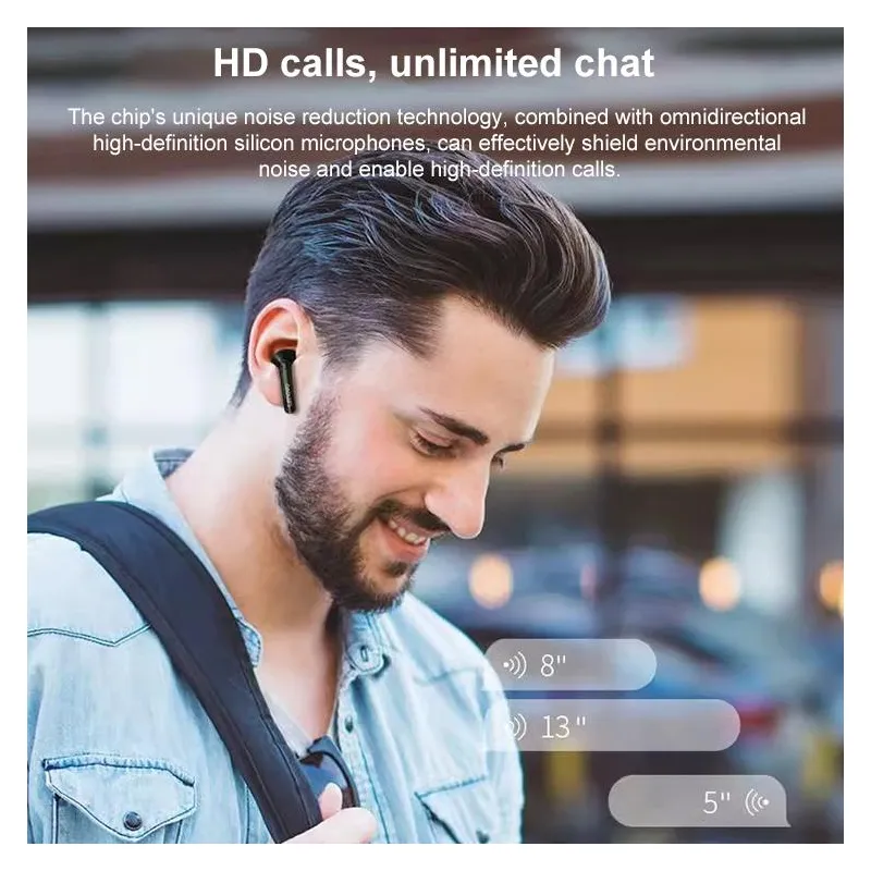 Ecouteurs Bluetooth 5.2 Sans Fil HiFi Longue Autonomie