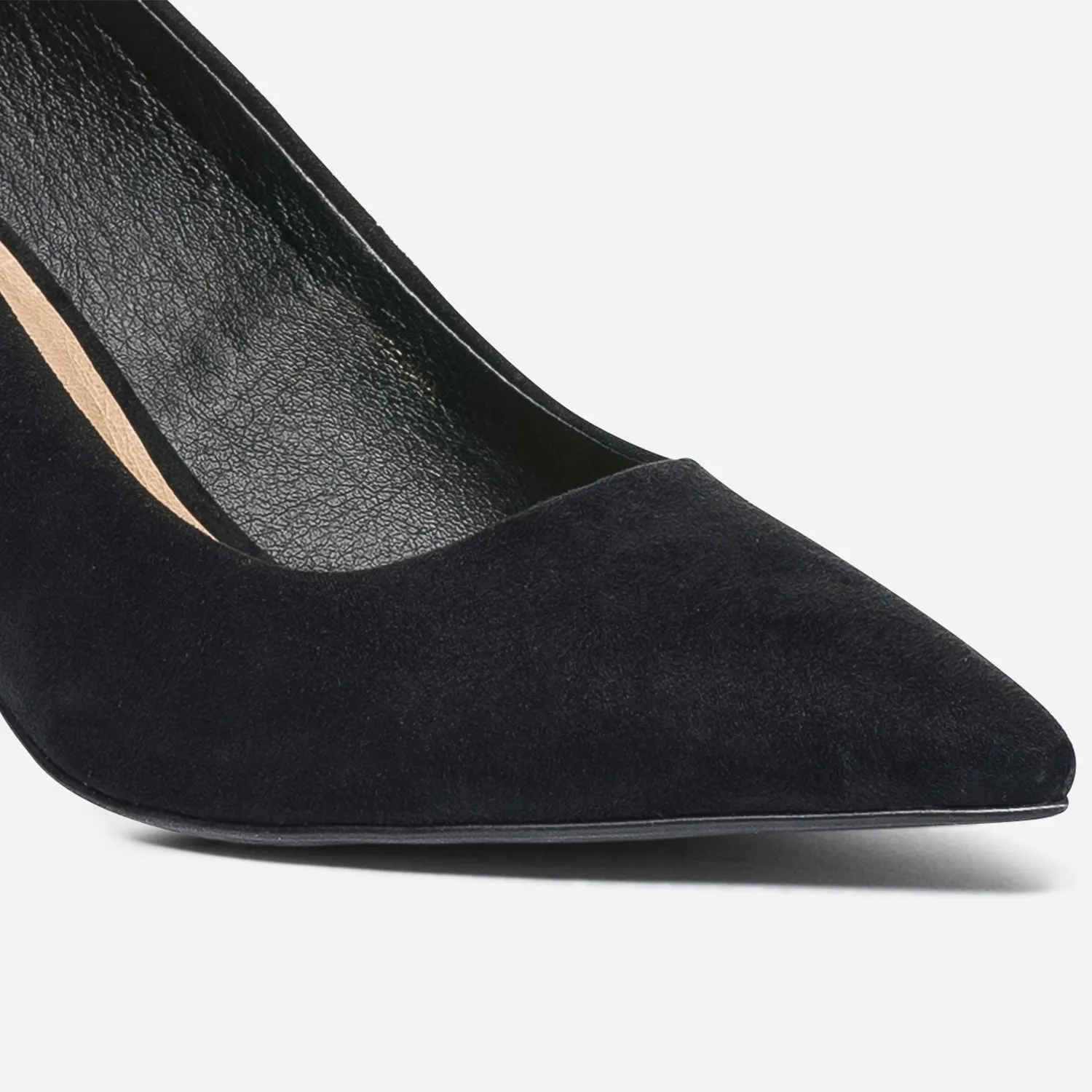 Escarpin TEXTO noir suédé éco-conçu à talon fin - Escarpins Femme | ERAM