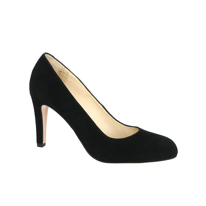 Escarpin velours noir 9.5 cm talon haut LUCIE