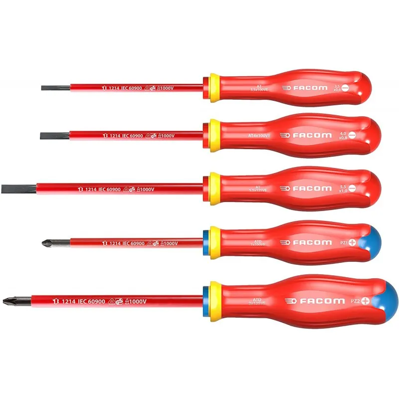 FACOM Jeu de 5 TOURNEVIS PROTWIST® isolés 1000 Volts