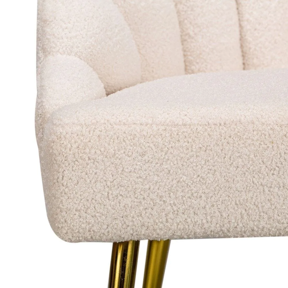 Fauteuil blanc design pieds metal 63 x 60 x 89cm