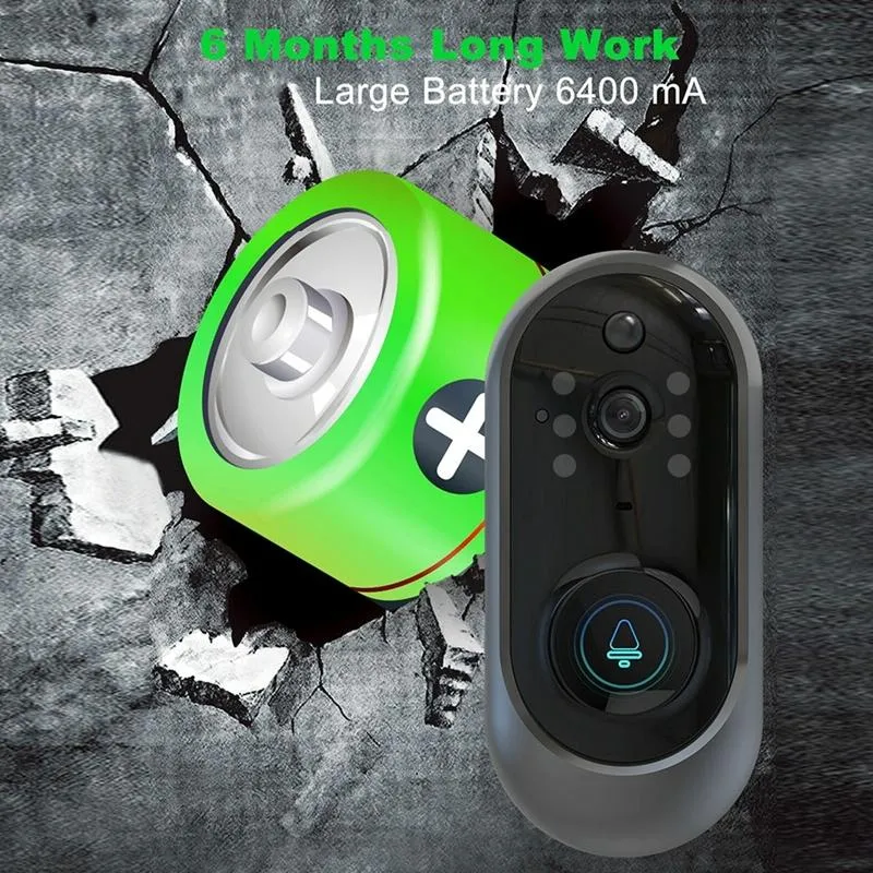 Interphone Vidéo Sans Fil 720P 6400mAh Vision Nocturne