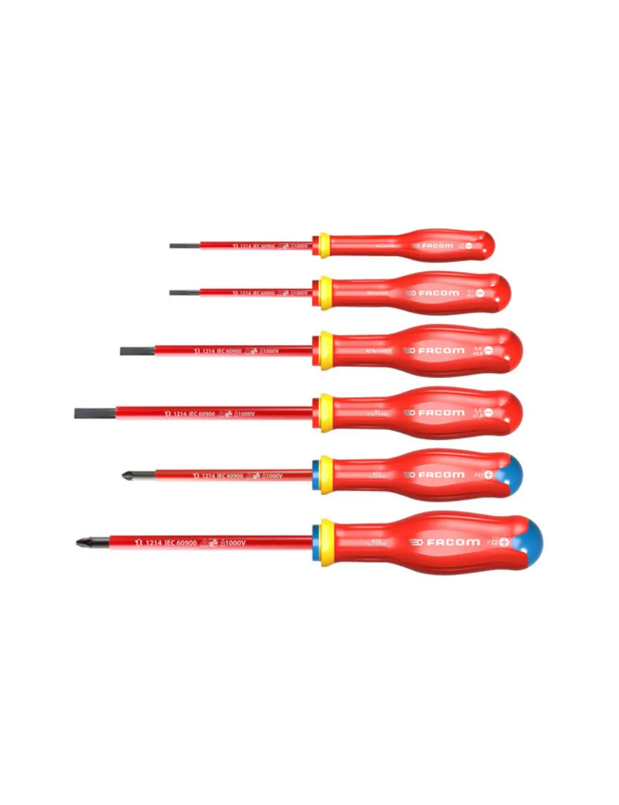 Jeu de tournevis isolés 1000 volts - FACOM ATDVE.J6PB