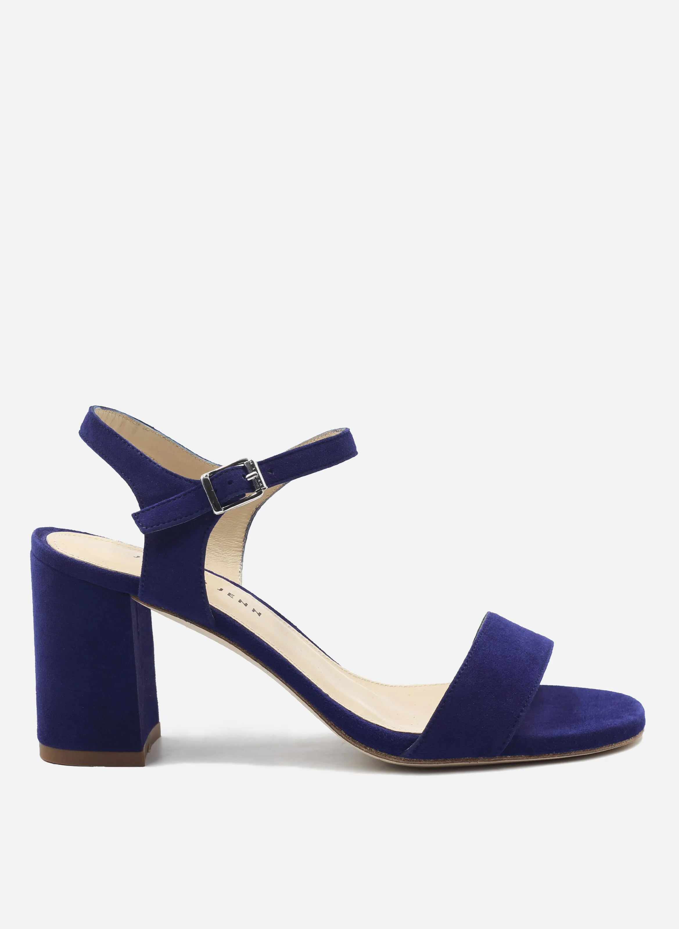 JULES & JENN  Sandales à talon en cuir daim - Bleu