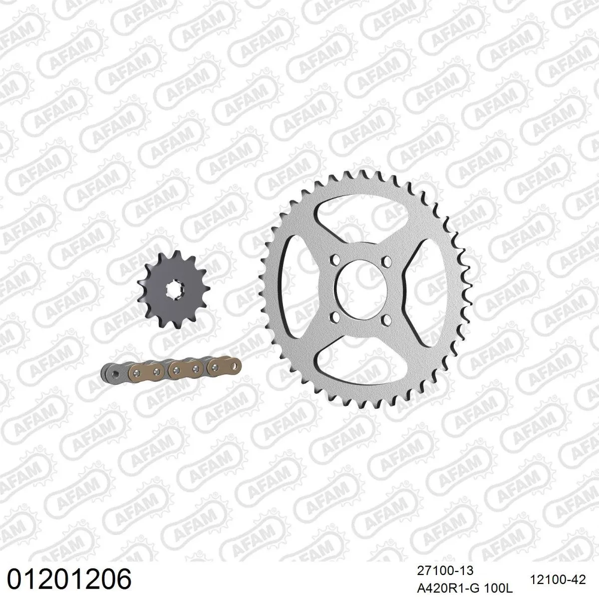 Kit chaine 420 AFAM - Couronne acier - Type de chaine au choix - YAMAHA RD 50 1978-1979