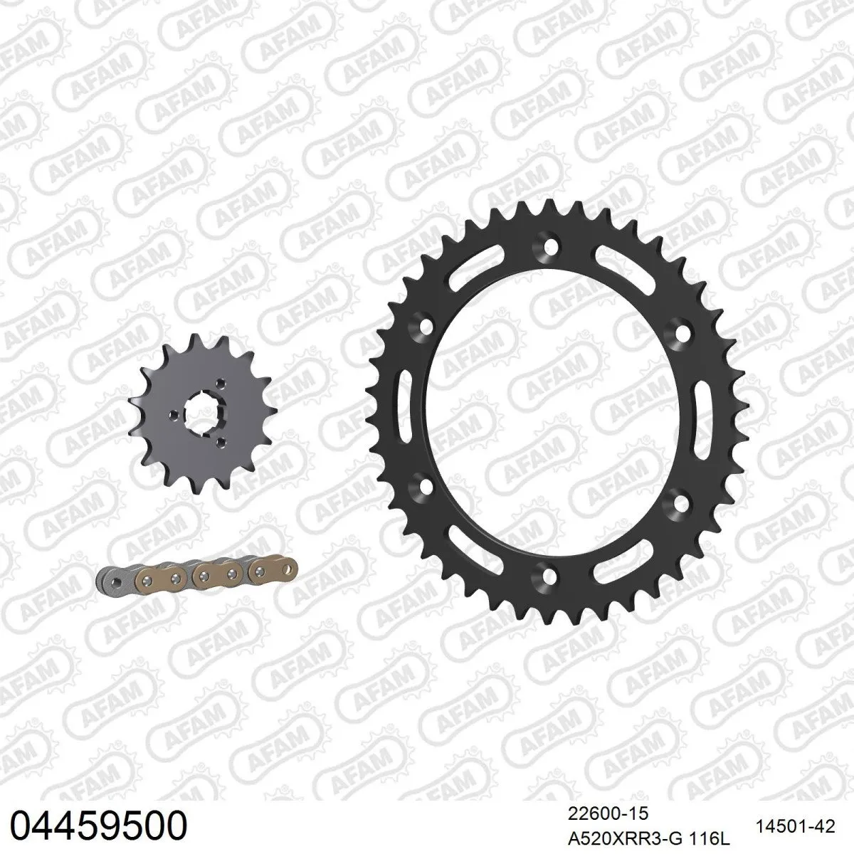 Kit chaine 520 AFAM - Couronne acier - Type de chaine au choix - CAGIVA 500 T4 E-R 1987-1990