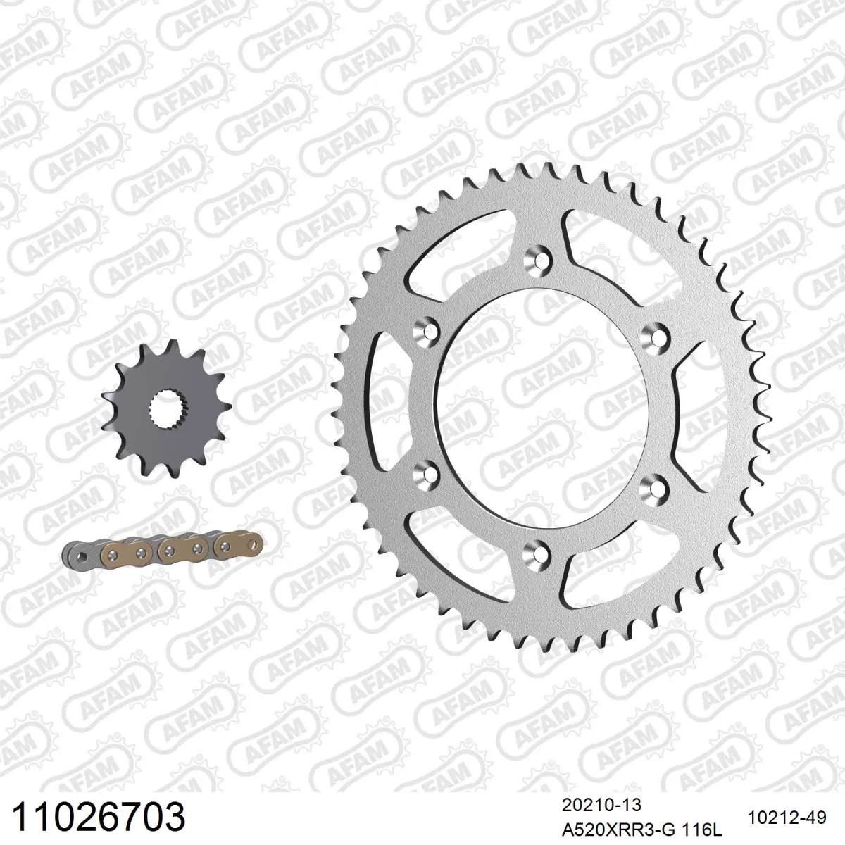 Kit chaine 520 AFAM - Couronne acier - Type de chaine au choix - HM CRE 250 F 2011-2016