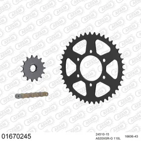 Kit chaine 520 AFAM - Couronne acier - Type de chaine au choix - KAWASAKI ZX-6R 636R 2005-2006