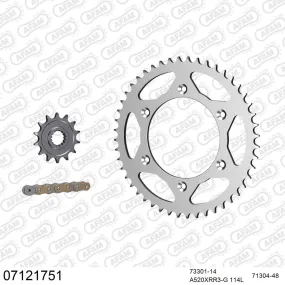 Kit chaine 520 AFAM - Couronne acier - Type de chaine au choix - KTM EXC 200 1998-2011