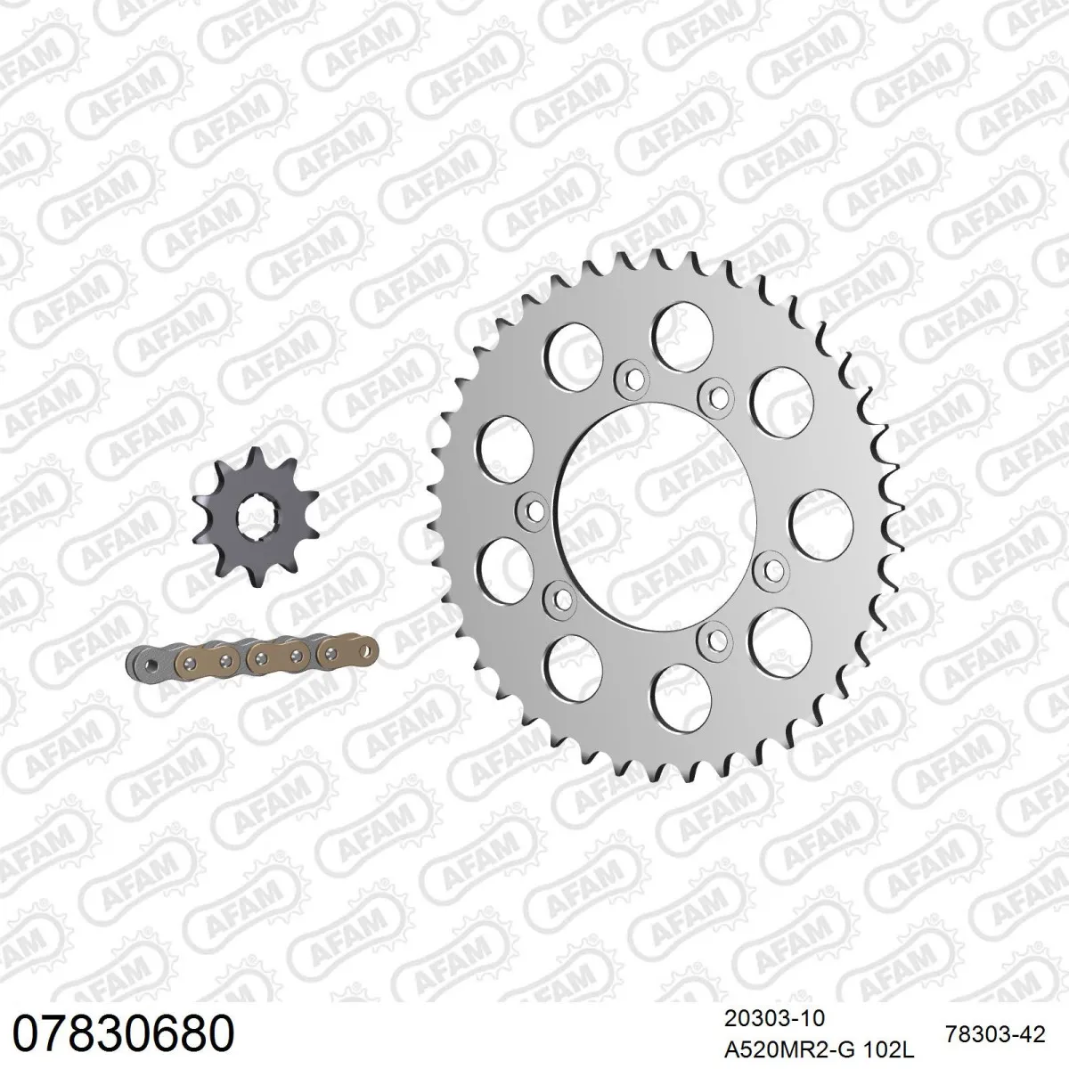 Kit chaine 520 AFAM - Couronne alu anti-boue - Type de chaine au choix - MONTESA 315 R 2001-2004