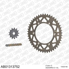 Kit chaine 520 AFAM - Couronne alu anti-boue - Type de chaine au choix - YAMAHA WR 125 1999-2001