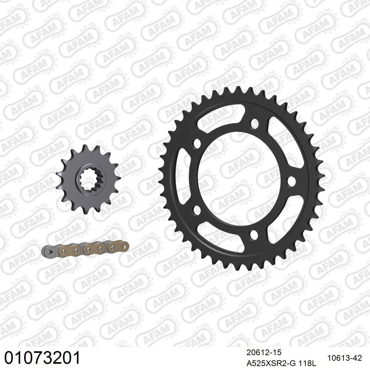 Kit chaine 525 AFAM - Couronne acier - Type de chaine au choix - HONDA CB 650 F 2014