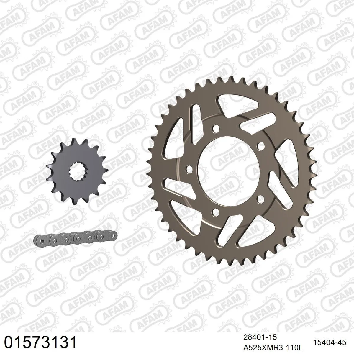Kit chaine 525 AFAM - Couronne alu anti-boue - Type de chaine au choix - SUZUKI SV 650 N 1999-2010