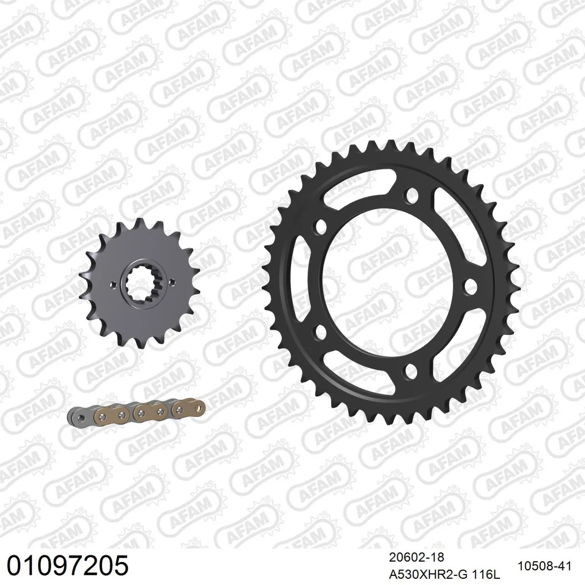 Kit chaine 530 AFAM - Couronne acier - Type de chaine au choix - HONDA CB 1300 SF 1998-2001