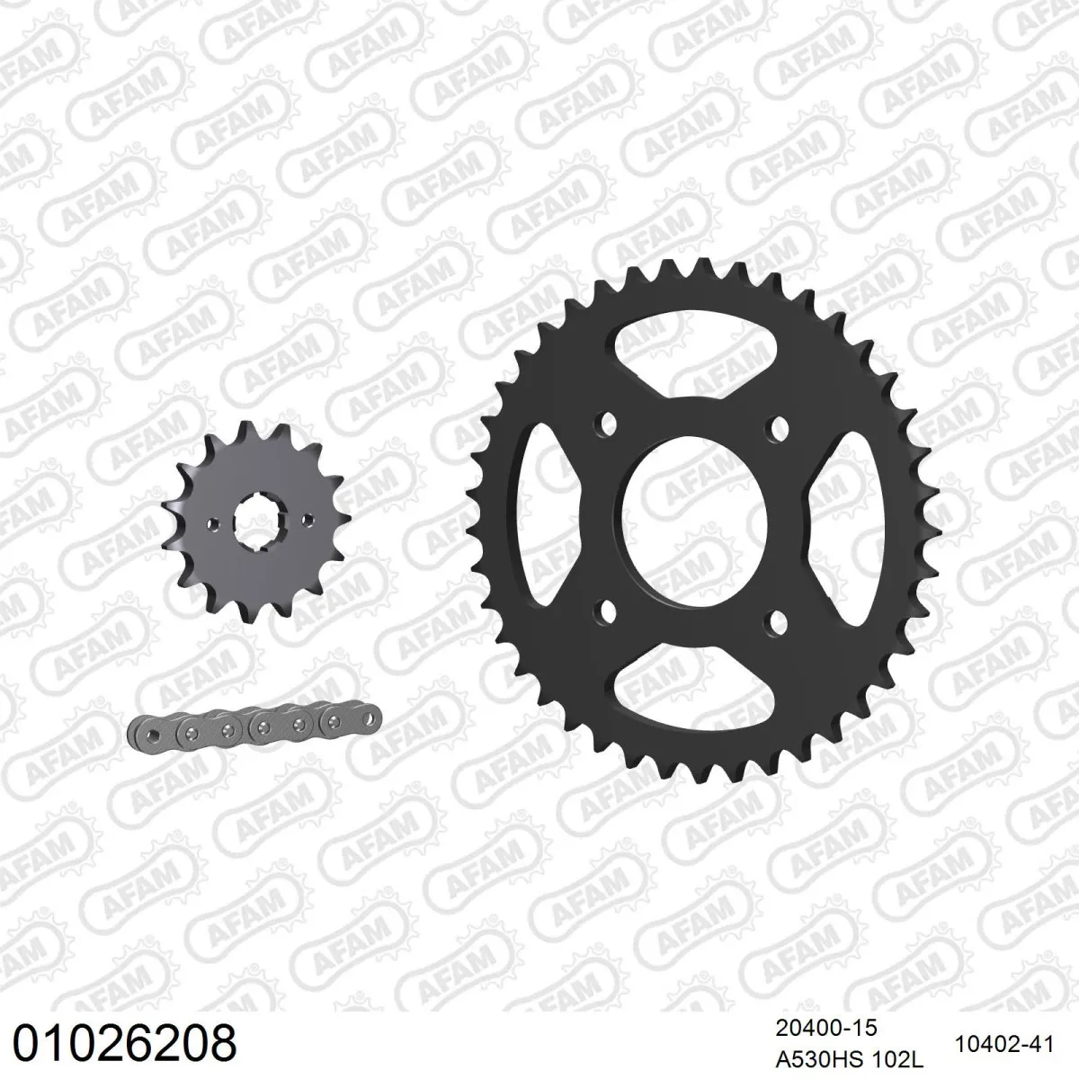 Kit chaine 530 AFAM - Couronne acier - Type de chaine au choix - HONDA CB 250 T 1978