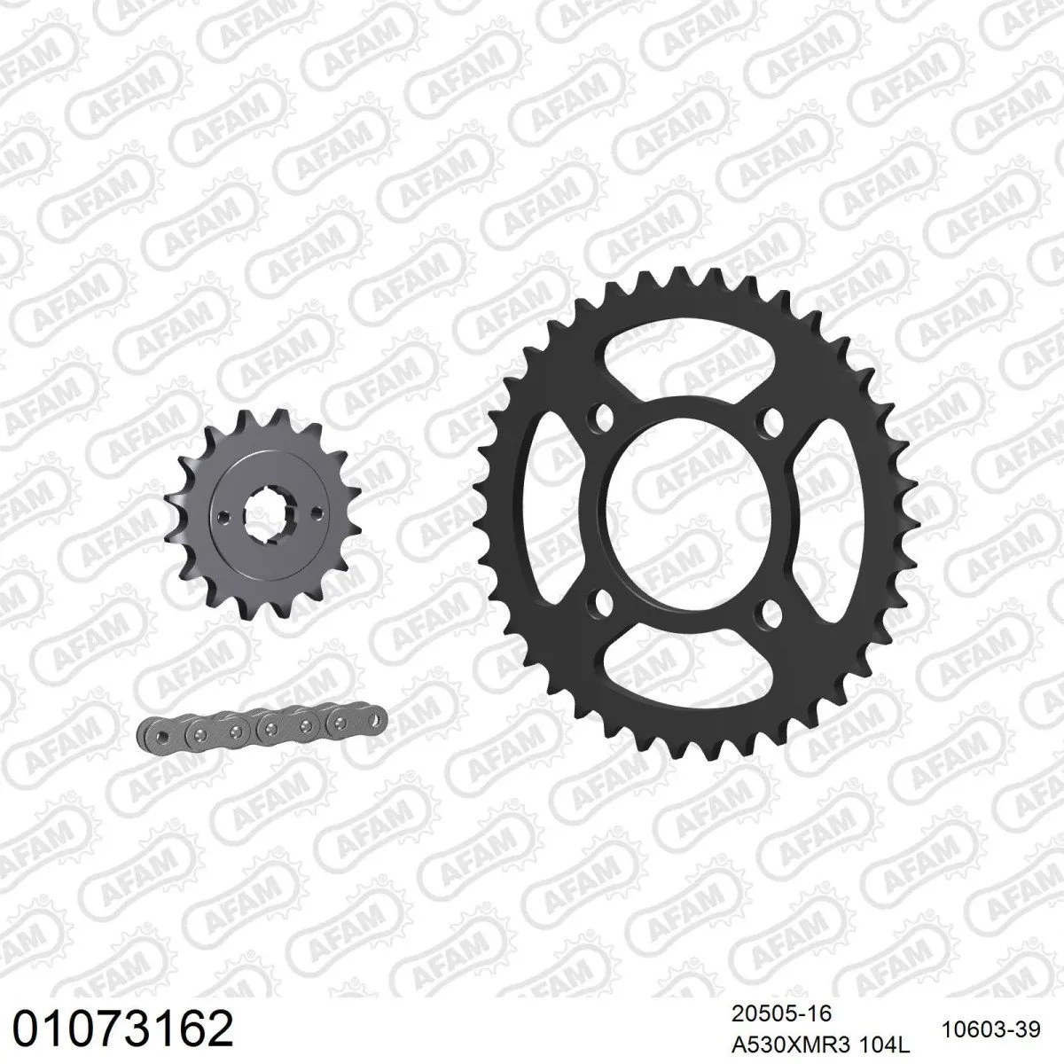 Kit chaine 530 AFAM - Couronne acier - Type de chaine au choix - HONDA CB 650 C 1980-1981