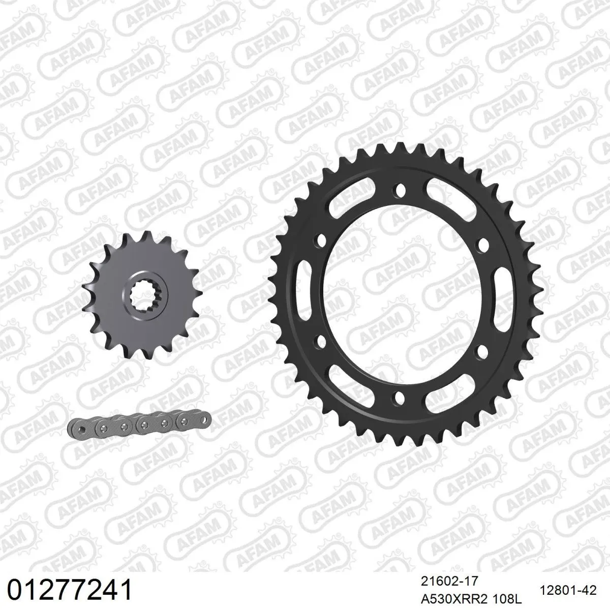 Kit chaine 530 AFAM - Couronne acier - Type de chaine au choix - YAMAHA FZR 750 R 1987-1989