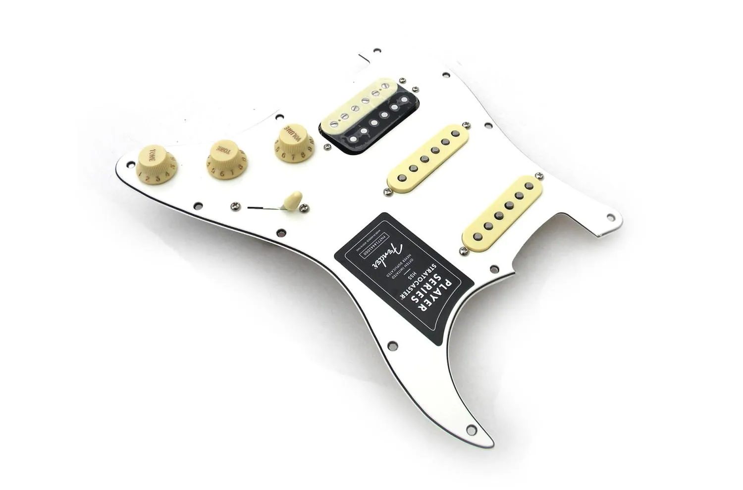 Loaded Pickguard Fender Strat® Player FSR HSS Parchment White Zebra