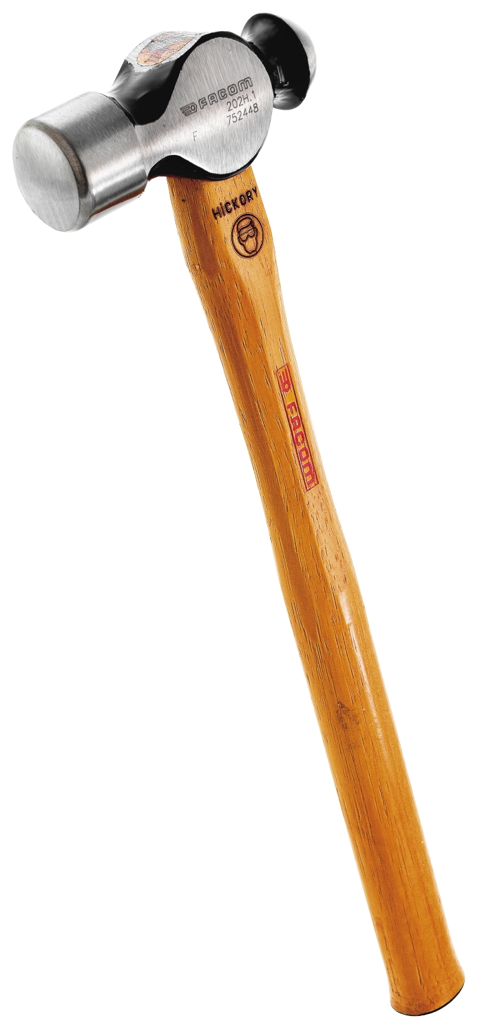 Marteau mécanicien tête boule manche bois Hickory 202H Facom
