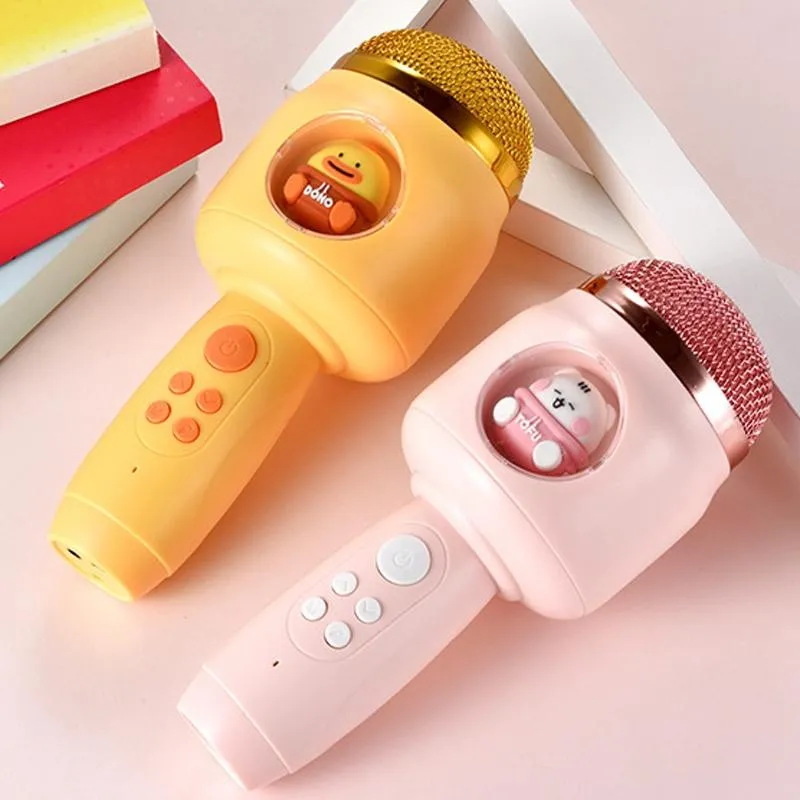 Microphone Enfant Bluetooth Sans Fil Rose Effet Écho