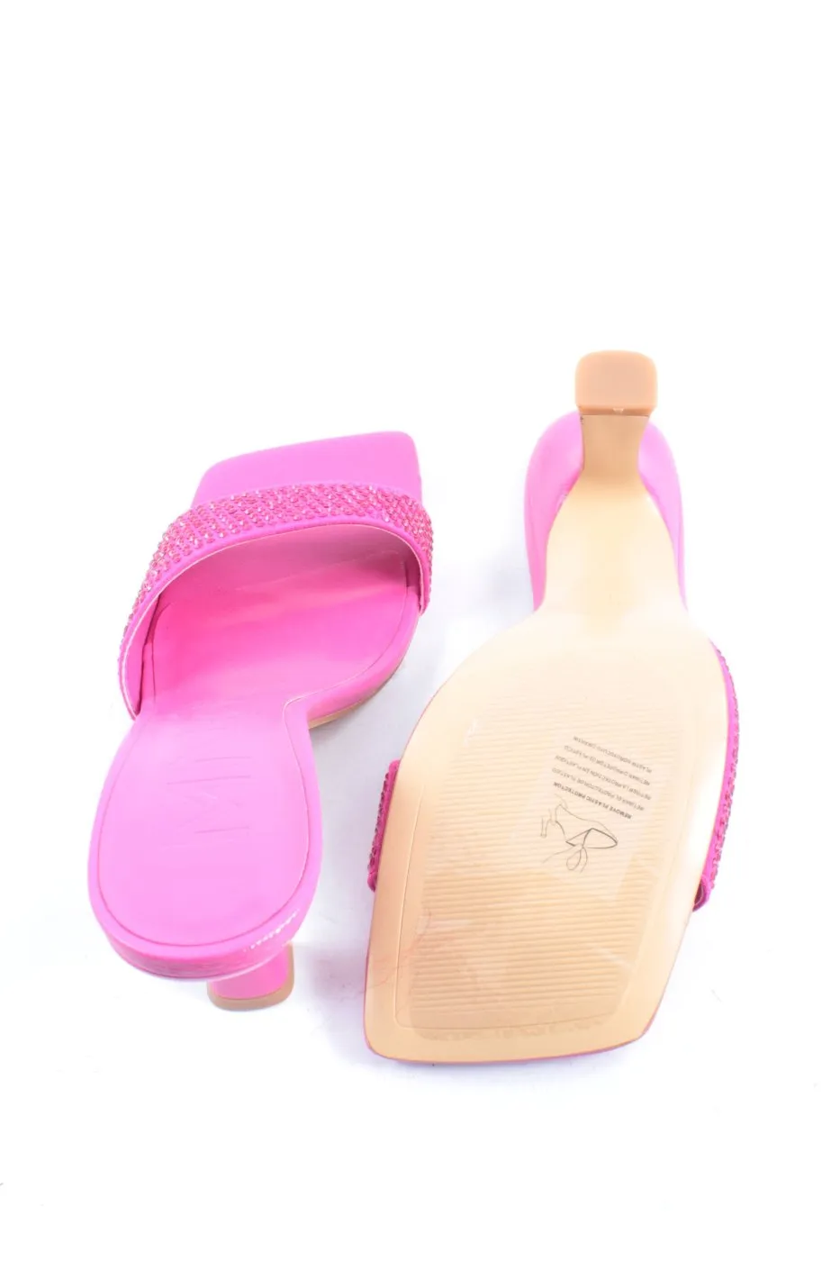 MNG Sandales à talon haut rose moucheté style décontracté