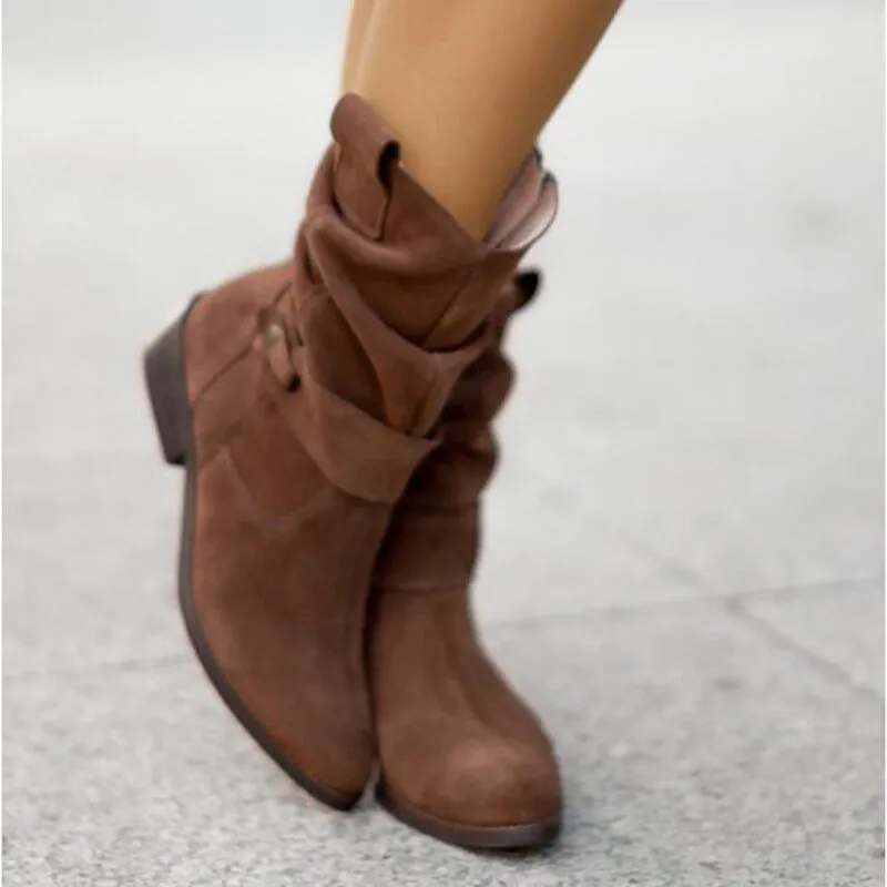 Neralie - Bottes d'hiver mi-hautes à talon pour femmes
