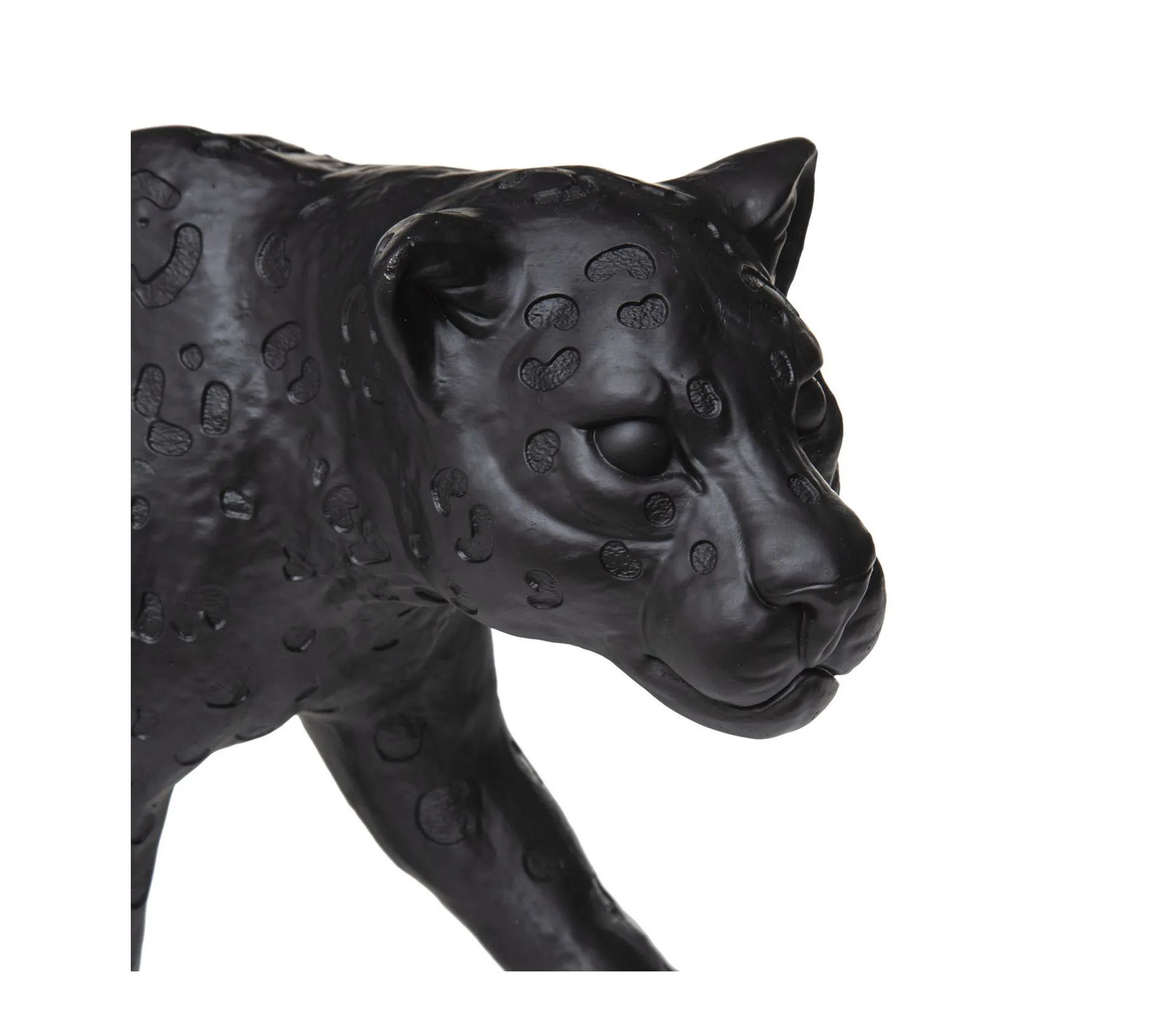 Objet Déco Léopard En Résine Noire 70 X 18 X 28 Cm