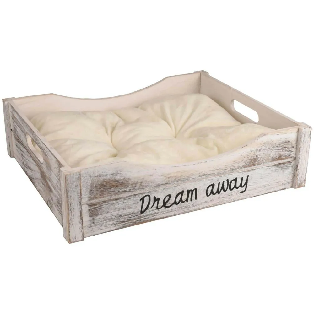 Panier et coussin clio rectangulaire. 45 x 38 x 12 cm. blanc. pour chat.