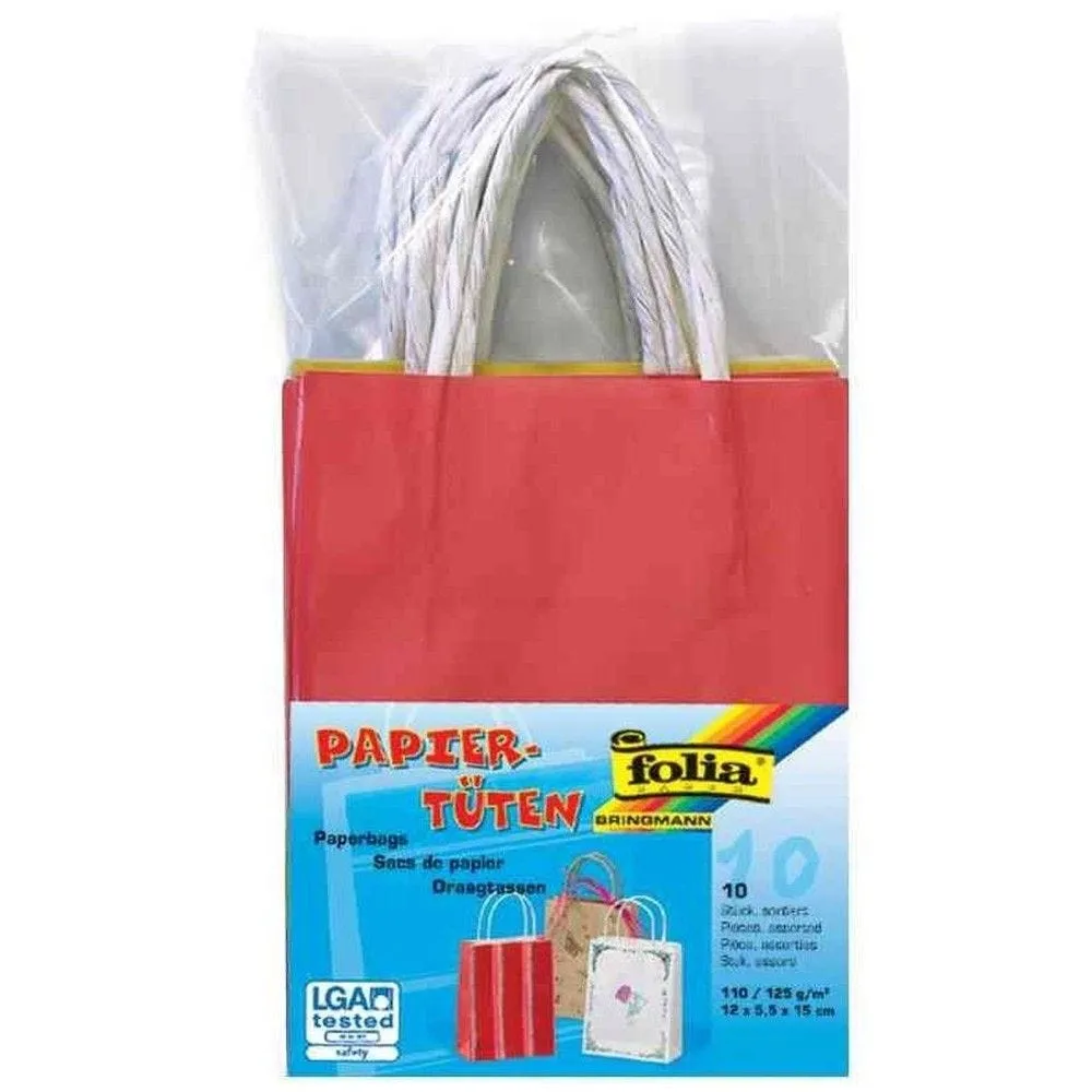 Paquet de 10 sacs cadeau 120 x 55 x 150 mm assortis