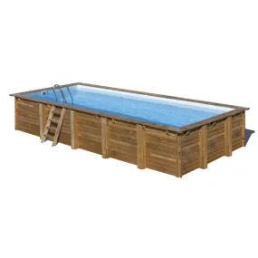 Piscine bois rectangulaire Braga - 8,15 x 4,20 x H. 1,46 m